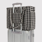 BAGGU Small Cloud Carry-On (Black and Cream Gingham)