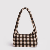 BAGGU Small Nylon Meringue Bag (Blurred Gingham Brown)
