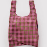 BAGGU Standard Reusable Bag (Azalea Pink Tartan)