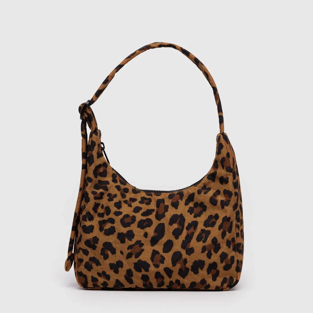 BAGGU Mini Nylon Shoulder Bag (Leopard)