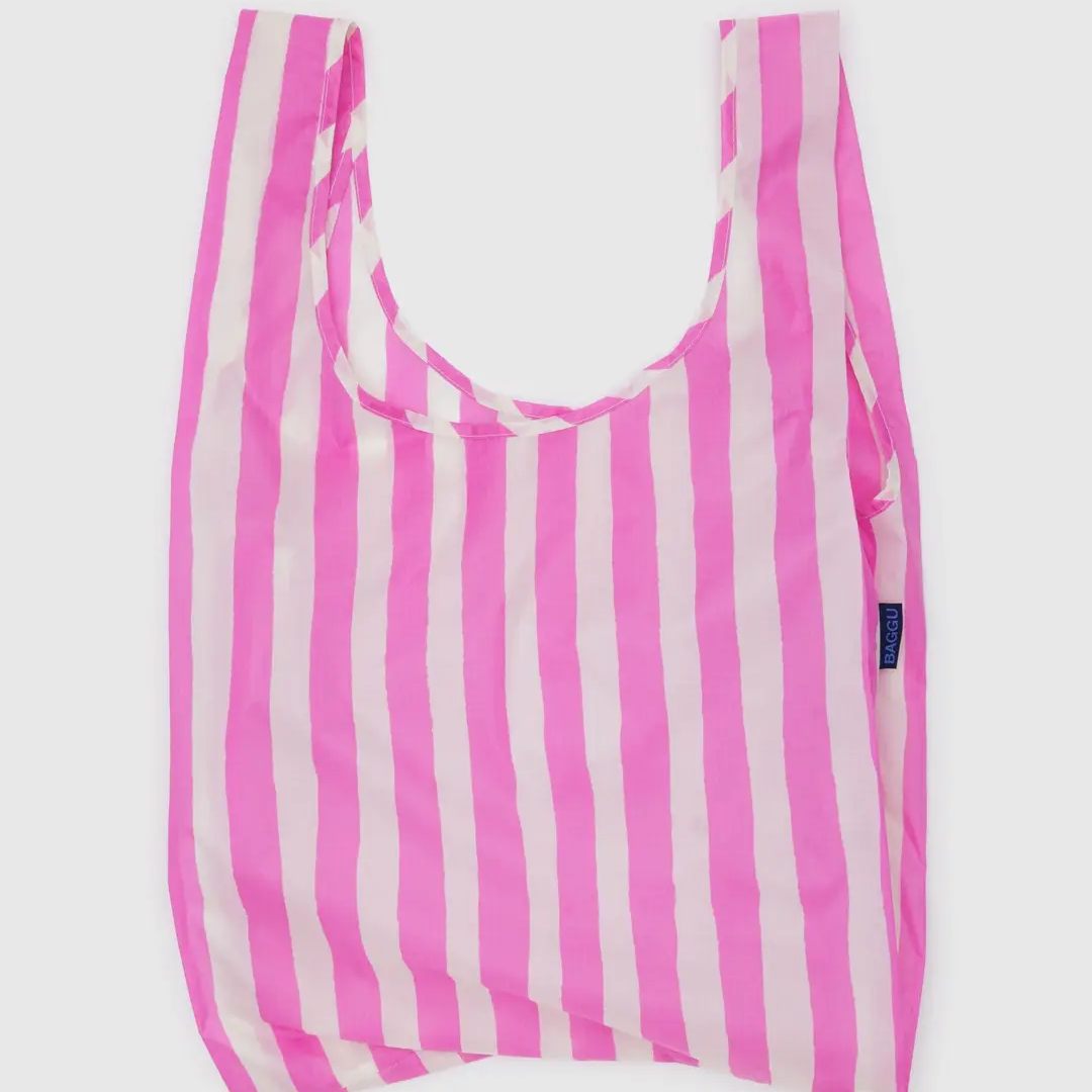 BAGGU Standard Reusable Bag (Pink Painted Stripe)